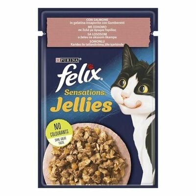 Felix Sensations Somonlu Karidesli Yaş Kedi Maması 85 Gr.